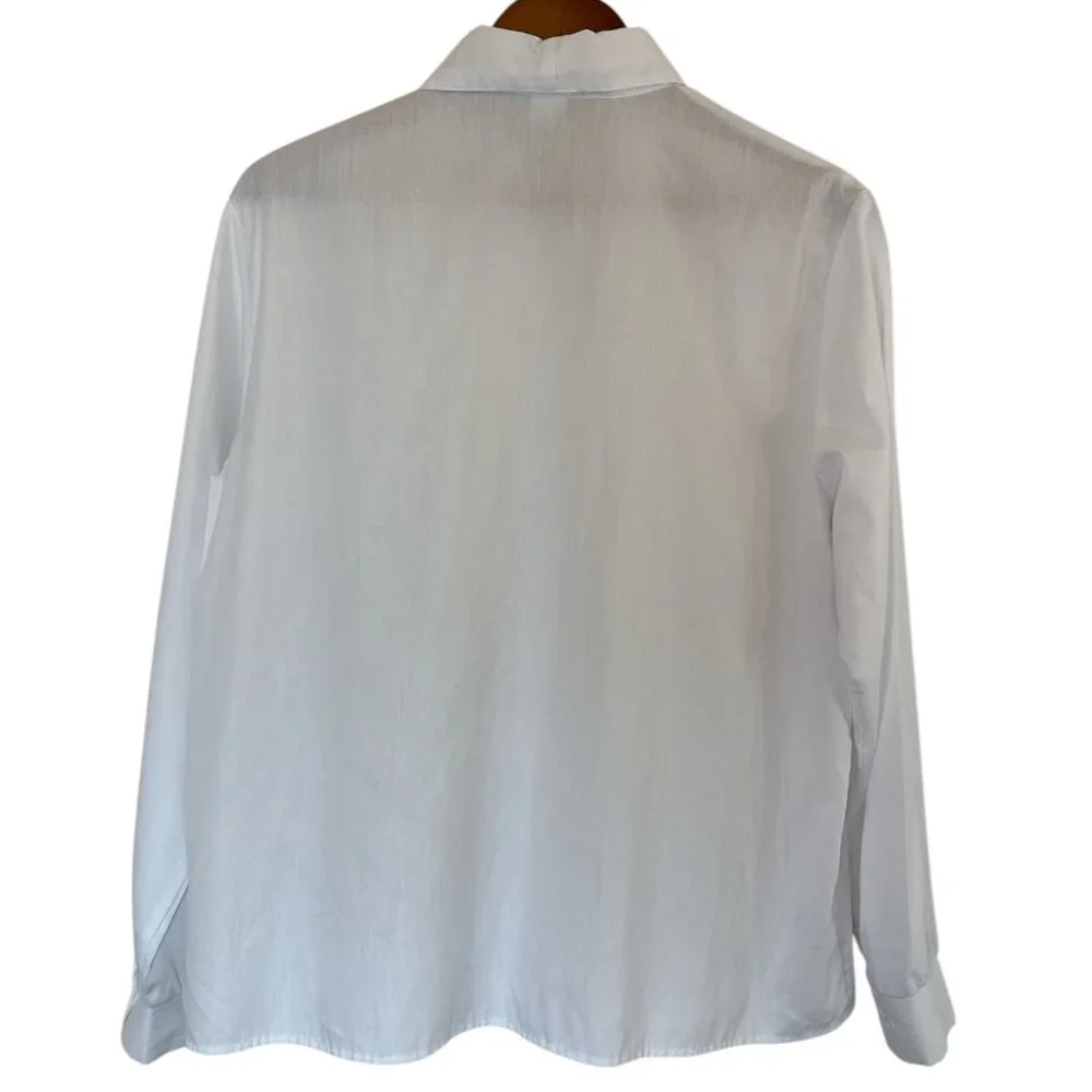 Blair Cat Print Fitted Boyfriend Shirt Woman’s Size Lg Black White Cats Cotton - Picture 3 of 12